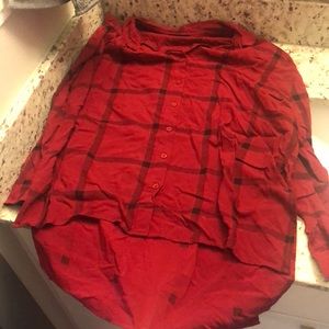 Flannel print blouse